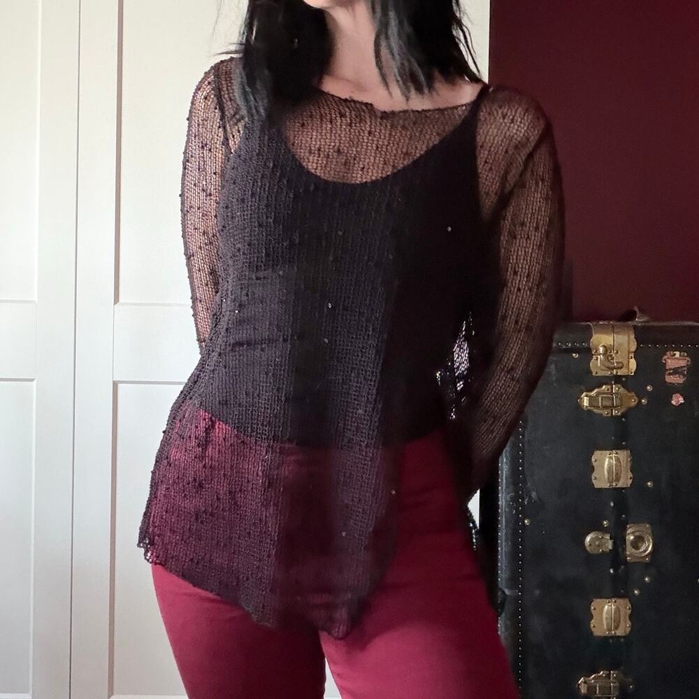 netted top with sparkle sequins